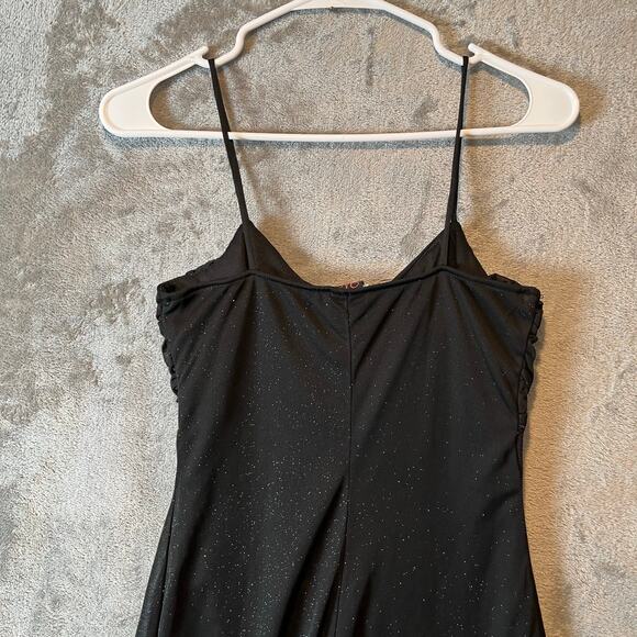 Y2K Vintage Handkerchief Hem Slip Dress Glitter Mesh Rhinestone‎ Fairy Grunge SM - Picture 4 of 7